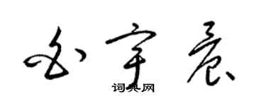 梁錦英白宇晨草書個性簽名怎么寫