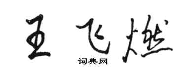 駱恆光王飛燃行書個性簽名怎么寫