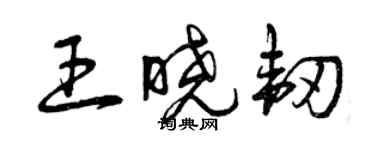 曾慶福王曉韌草書個性簽名怎么寫