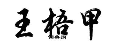 胡問遂王梧甲行書個性簽名怎么寫