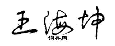 曾慶福王海坤草書個性簽名怎么寫