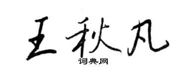 王正良王秋凡行書個性簽名怎么寫