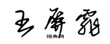 朱錫榮王屏霏草書個性簽名怎么寫