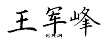 丁謙王軍峰楷書個性簽名怎么寫