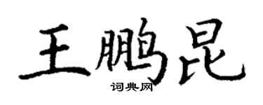 丁謙王鵬昆楷書個性簽名怎么寫