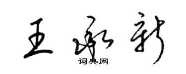 梁錦英王承新草書個性簽名怎么寫