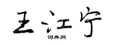 曾慶福王江寧行書個性簽名怎么寫