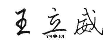 駱恆光王立威行書個性簽名怎么寫