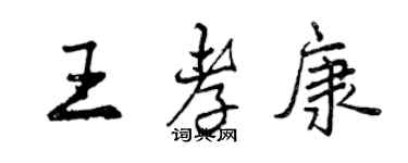曾慶福王孝康行書個性簽名怎么寫