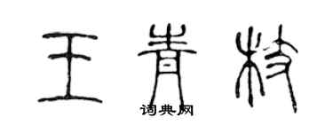 陳聲遠王青枝篆書個性簽名怎么寫