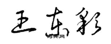 曾慶福王東彩草書個性簽名怎么寫