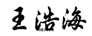 胡問遂王浩海行書個性簽名怎么寫