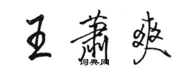 駱恆光王蕭爽行書個性簽名怎么寫