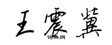 王正良王震冀行書個性簽名怎么寫