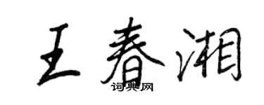 王正良王春湘行書個性簽名怎么寫