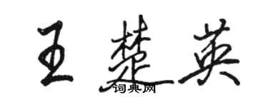 駱恆光王楚英行書個性簽名怎么寫