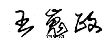 朱錫榮王嵬政草書個性簽名怎么寫