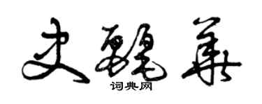 曾慶福史麗華草書個性簽名怎么寫