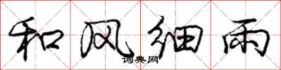 龐中華和風細雨行書怎么寫