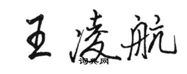 駱恆光王凌航行書個性簽名怎么寫