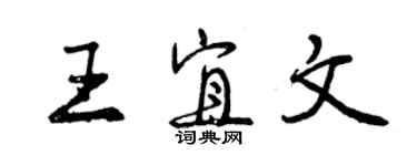 曾慶福王宜文行書個性簽名怎么寫