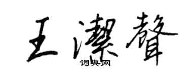 王正良王潔聲行書個性簽名怎么寫