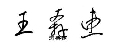 梁錦英王奔惠草書個性簽名怎么寫