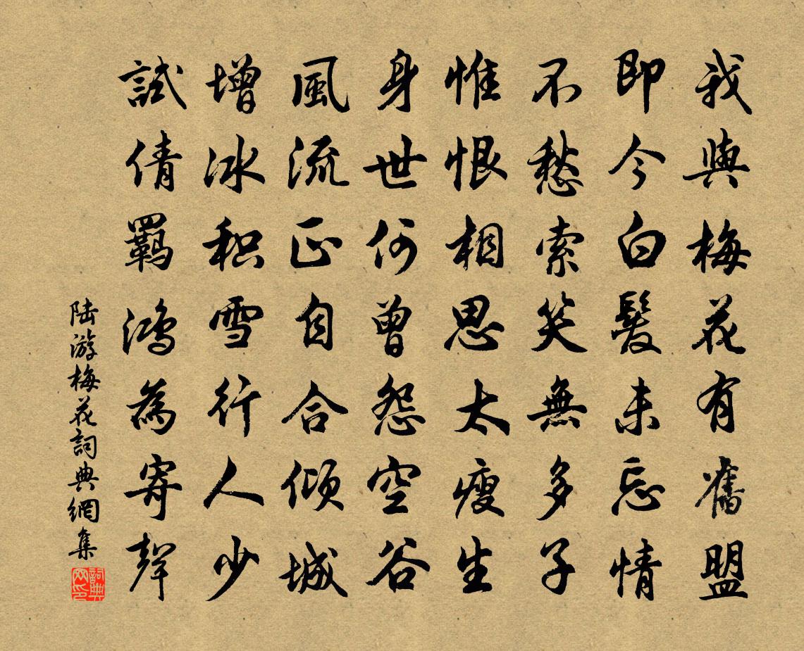 陸游梅花書法作品欣賞