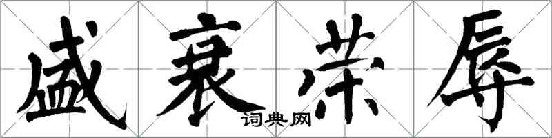 翁闓運盛衰榮辱楷書怎么寫