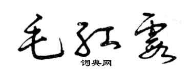曾慶福毛紅霞草書個性簽名怎么寫