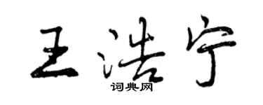 曾慶福王浩寧行書個性簽名怎么寫