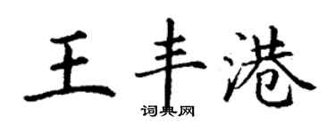丁謙王豐港楷書個性簽名怎么寫