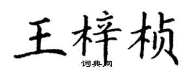 丁謙王梓楨楷書個性簽名怎么寫