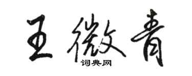 駱恆光王微青行書個性簽名怎么寫