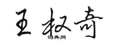 駱恆光王權奇行書個性簽名怎么寫