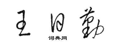 駱恆光王日勤草書個性簽名怎么寫