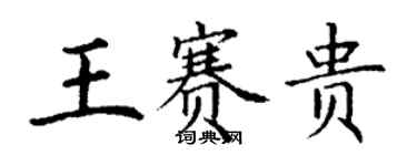 丁謙王賽貴楷書個性簽名怎么寫