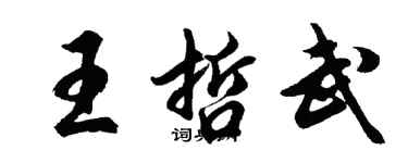 胡問遂王哲武行書個性簽名怎么寫