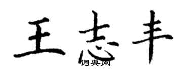 丁謙王志豐楷書個性簽名怎么寫