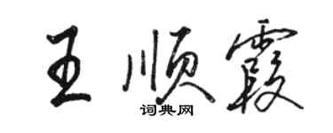 駱恆光王順霞行書個性簽名怎么寫
