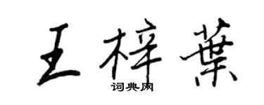 王正良王梓葉行書個性簽名怎么寫