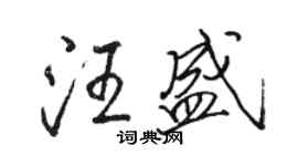 駱恆光汪盛行書個性簽名怎么寫