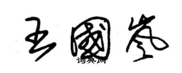 朱錫榮王國嵐草書個性簽名怎么寫