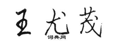 駱恆光王尤茂行書個性簽名怎么寫