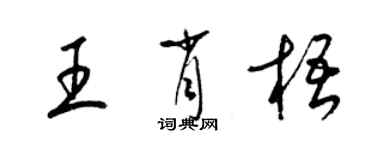 梁錦英王肖梧草書個性簽名怎么寫