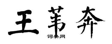 翁闓運王葦奔楷書個性簽名怎么寫