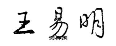 曾慶福王易明行書個性簽名怎么寫