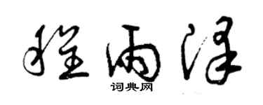 曾慶福程雨澤草書個性簽名怎么寫
