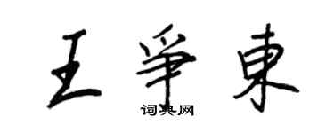 王正良王爭東行書個性簽名怎么寫
