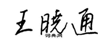 王正良王曉通行書個性簽名怎么寫